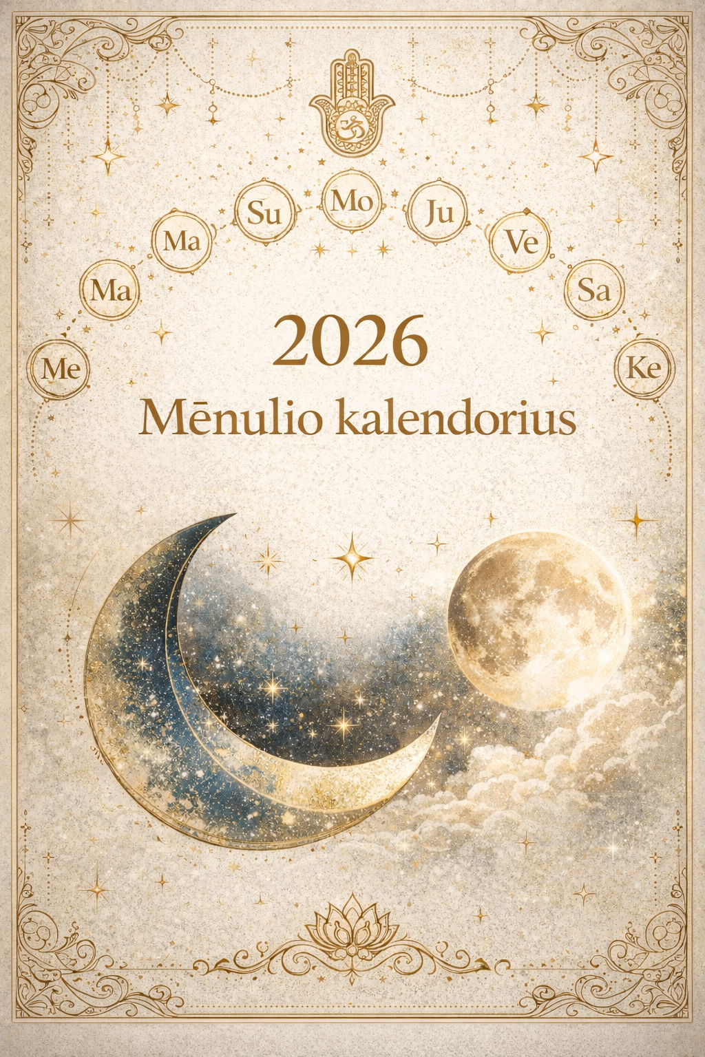 2026 Mėnulio kalendorius