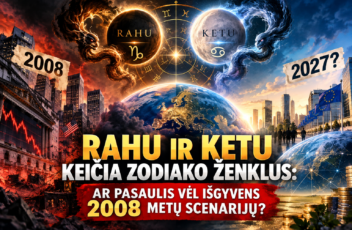 Rahu ir Ketu tranzitas 2026: ar kartosis 2008 m. krizė?